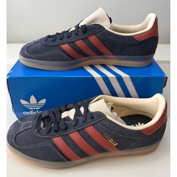 Adidas Gazelle Indoor Sneakers Legend Ink Ruby JH5404 Mens Size 10 New